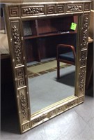 XL Beautiful, brass look framed mirror