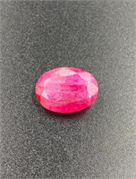 7.40 Carat Oval Cut Red Ruby GIA