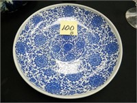 Blue & White Oriental Chop Bowl (15")