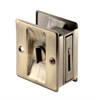 C1669  Prime-Line Antique Brass Pocket Door Lock