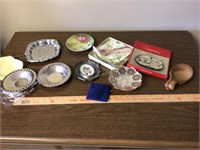 Small trays - some silver plate or chrome