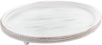 FESTWIND Wooden Oval Tray  Weathered White