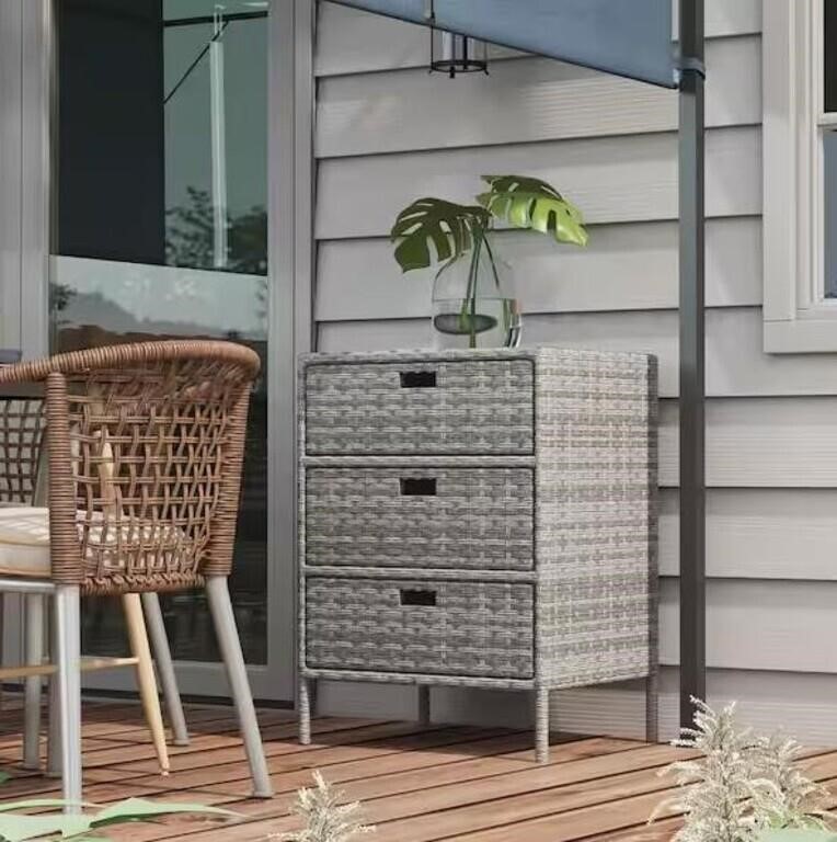 New Rattan Steel Pipe Storage Cabinet