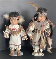 Native American Porcelain Dolls on Stands Inc.