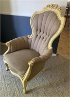 Chippendale Style Tufted Upholstered Wingback
