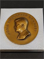 Vintage Bronze John F Kennedy Inaugural medal