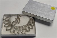 Rhinestone Necklace & Earrings Set