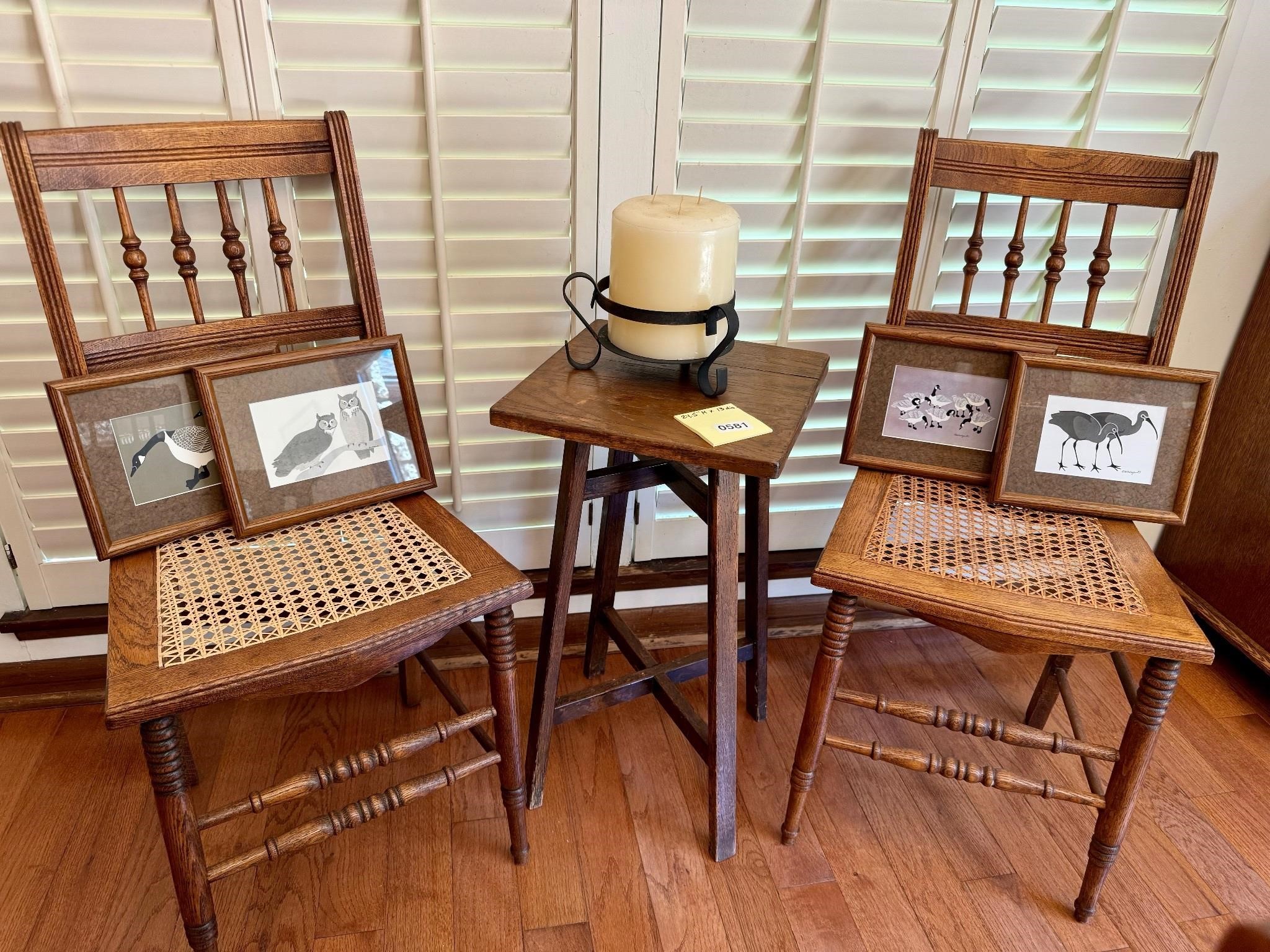 Arts & Crafts Plant Stand, Chairs