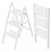 WOA WOA 3 Step Ladder, Folding Step Stool with Wi