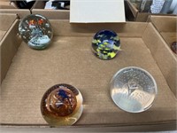 4 paperweights signed
