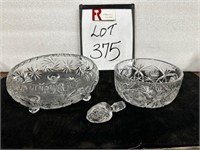 (2) Pinwheel Crystal Bowls