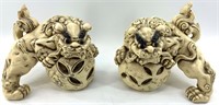 2 Beautiful Chinese resin figurines, legs have bee
