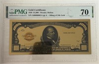 1928 $1,000 24K GOLD BANKNOTE
