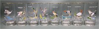 SET OF 8 NED SMITH WATERFOWL GLASSES