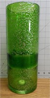 Green glass vase