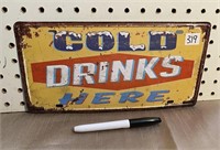 METAL LIC. PLATE SIGN COLD BEER
