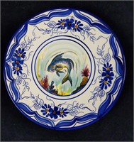 Vintage Hand Painted Porcelain Fish Plate Platart