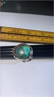 Men’s sterling turquoise ring marked MH