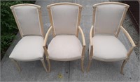 Trio of modern chairs. 2 are captain