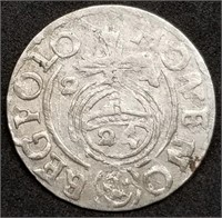 1624 Poland Sigismund III Silver Groschen