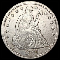1847 Seated Liberty Dollar CLOSELY UNCIRCULATED