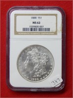 1888 Morgan Silver Dollar NGC MS62