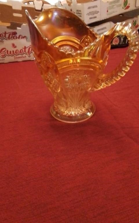 Vintage imperial marigold glass pitcher