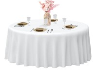 New - 120" Round Tablecloth White Polyester