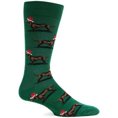$12  Hot Sox Mens Christmas Santa Dog Crew Socks
