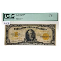 FR. 1173 1922 $10 GOLD CERTIFICATE PCGS FINE-15