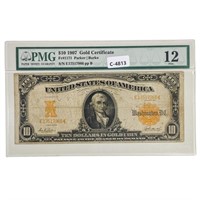 FR 1171 1907 $10 GOLD CERTIFICATE NOTE PMG FINE-1