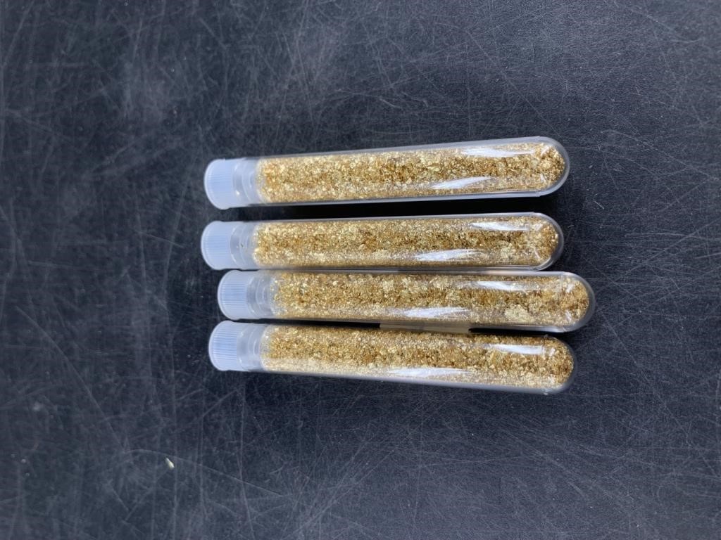 4 Vials of gold leaf