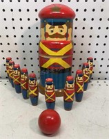 Vintage Toy Soldier Wooden Bowling