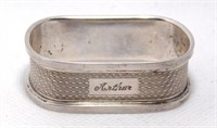 'Arthur'Sterling Silver Engine Turned Napkin Ring