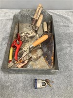Mortar Tools, Padlock and Hand Shears