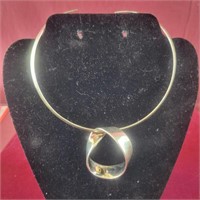 .925 Silver Choker Necklace with Pendant
