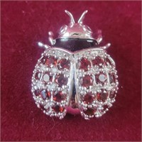 .925 Silver Ladybug Brooch 0.28ozTW