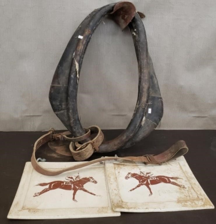 Vintage Horse Collar & Thoroughbred Mud Flaps