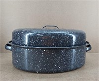 Speckled Blk Enamel Roasting Pan