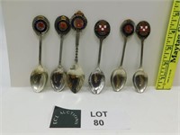 6 STEAMSHIP COLLECTOR SPOONS, SILVER PLATE