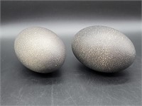 Decorative Silver Tone Emu Eggs