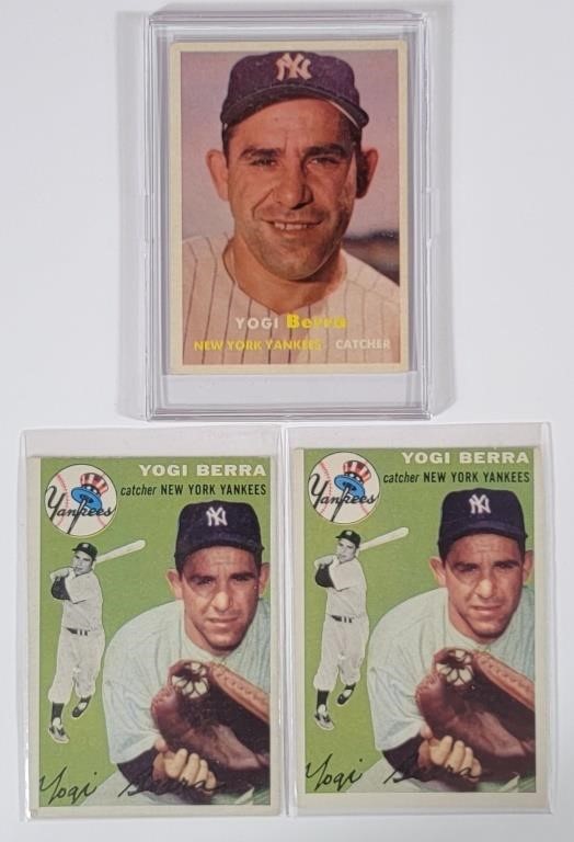 Topps Yogi Berra N.Y Yankees Baseball Cards (3)