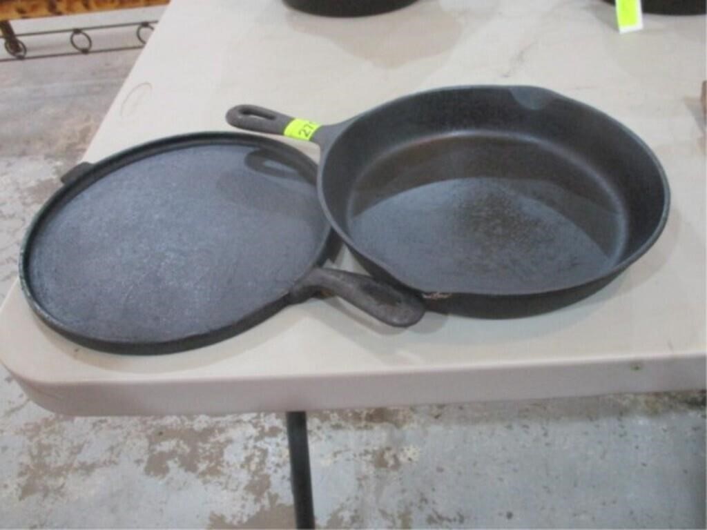 10" cast iron skillet and 10" round griddle