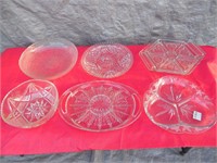 Decorative Glass Platter Bowl Lot