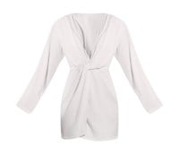 Size 10 (uk size) White Muslin Drape Detail Dress