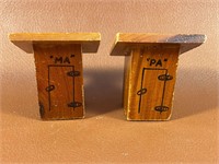 Wooden Out House Salt and Pepper Shakers