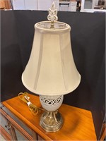 24”  glass w/ brass lamp