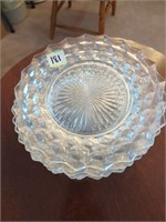 7 clear glass Fenton plates. Glassware