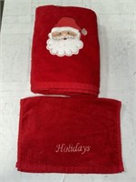 SANTA TOWEL & HOLIDAYS WASHCLOTH