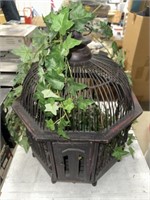 BIRD CAGE WITH ARTIFICIAL IVY DECORATION